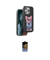ieg™ iPhone 16 Pro Kılıf İz Minimal Koleksiyonu - Siyah Buffer Hayalet Cam Ekran Koruyucu