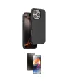 ieg™ iPhone 16 Pro Kılıf Kıvılcım Çizgi Serisi - Siyah 3D Antistatik Mat Seramik Nano Ekran Koruyucu