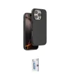 ieg™ iPhone 16 Pro Kılıf Kıvılcım Çizgi Serisi - Siyah Bilvis 0.18mm Plus Cam Ekran Koruyucu