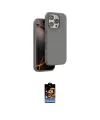 ieg™ iPhone 16 Pro Kılıf Kıvılcım Çizgi Serisi - Siyah Buffer Hayalet Cam Ekran Koruyucu