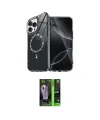 ieg™ iPhone 16 Pro Kılıf Kıvılcım Form Prime - Şeffaf 360 Full Body Arka Koruyucu
