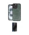 ieg™ iPhone 16 Pro Kılıf Kıvılcım Işık Serisi - Siyah 3D Antistatik Hayalet Cam Ekran Koruyucu