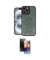 ieg™ iPhone 16 Pro Kılıf Kıvılcım Işık Serisi - Siyah 3D Antistatik Mat Seramik Nano Ekran Koruyucu