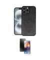 ieg™ iPhone 16 Pro Kılıf Kıvılcım Işık Serisi - Siyah 3D Antistatik Mat Seramik Nano Ekran Koruyucu