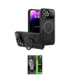 ieg™ iPhone 16 Pro Kılıf Kıvılcım Modern Serisi - Şeffaf 360 Full Body Arka Koruyucu