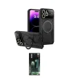 ieg™ iPhone 16 Pro Kılıf Kıvılcım Modern Serisi - Siyah 360 Mat Full Body Arka Koruyucu
