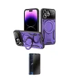 ieg™ iPhone 16 Pro Kılıf Kıvılcım Modern Serisi - Siyah 3D Antistatik Hayalet Cam Ekran Koruyucu
