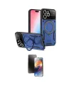 ieg™ iPhone 16 Pro Kılıf Kıvılcım Modern Serisi - Siyah 3D Antistatik Mat Seramik Nano Ekran Koruyucu
