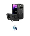 ieg™ iPhone 16 Pro Kılıf Kıvılcım Modern Serisi - Siyah 3D Antistatik Seramik Nano Ekran Koruyucu