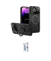 ieg™ iPhone 16 Pro Kılıf Kıvılcım Modern Serisi - Siyah Bilvis 0.18mm Plus Cam Ekran Koruyucu