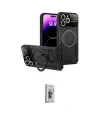 ieg™ iPhone 16 Pro Kılıf Kıvılcım Modern Serisi - Siyah Bilvis 3D Cam Ekran Koruyucu