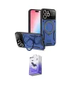 ieg™ iPhone 16 Pro Kılıf Kıvılcım Modern Serisi - Siyah Bilvis 5in1 5D Magic Hayalet Cam Ekran Koruyucu