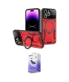 ieg™ iPhone 16 Pro Kılıf Kıvılcım Modern Serisi - Siyah Bilvis 5in1 5D Magic Hayalet Cam Ekran Koruyucu