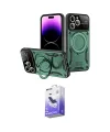 ieg™ iPhone 16 Pro Kılıf Kıvılcım Modern Serisi - Siyah Bilvis 5in1 5D Magic Hayalet Cam Ekran Koruyucu