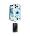 ieg™ iPhone 16 Pro Kılıf Kozmos Doku - Siyah 3D Antistatik Hayalet Cam Ekran Koruyucu