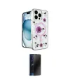 ieg™ iPhone 16 Pro Kılıf Kozmos Doku - Siyah 3D Antistatik Hayalet Cam Ekran Koruyucu