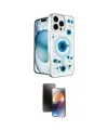 ieg™ iPhone 16 Pro Kılıf Kozmos Doku - Siyah 3D Antistatik Mat Seramik Nano Ekran Koruyucu