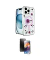ieg™ iPhone 16 Pro Kılıf Kozmos Doku - Siyah 3D Antistatik Mat Seramik Nano Ekran Koruyucu