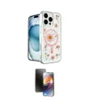 ieg™ iPhone 16 Pro Kılıf Kozmos Doku - Siyah 3D Antistatik Mat Seramik Nano Ekran Koruyucu