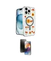 ieg™ iPhone 16 Pro Kılıf Kozmos Doku - Siyah 3D Antistatik Mat Seramik Nano Ekran Koruyucu
