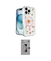 ieg™ iPhone 16 Pro Kılıf Kozmos Doku - Siyah Bilvis 3D Mat Cam Ekran Koruyucu
