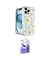 ieg™ iPhone 16 Pro Kılıf Kozmos Doku - Siyah Bilvis 5in1 5D Magic Hayalet Cam Ekran Koruyucu