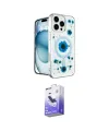 ieg™ iPhone 16 Pro Kılıf Kozmos Doku - Siyah Bilvis 5in1 5D Magic Hayalet Cam Ekran Koruyucu