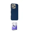 ieg™ iPhone 16 Pro Kılıf Kozmos Klasik Prime - Siyah Bilvis 5in1 5D Magic Hayalet Cam Ekran Koruyucu