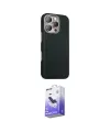 ieg™ iPhone 16 Pro Kılıf Kozmos Klasik Prime - Siyah Bilvis 5in1 5D Magic Hayalet Cam Ekran Koruyucu