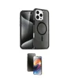 ieg™ iPhone 16 Pro Kılıf Nova Asil Prime - Siyah 3D Antistatik Mat Seramik Nano Ekran Koruyucu