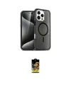 ieg™ iPhone 16 Pro Kılıf Nova Asil Prime - Siyah Buffer Cam Ekran Koruyucu