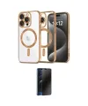 ieg™ iPhone 16 Pro Kılıf Nova Işık Özel Seri - Siyah 3D Antistatik Hayalet Cam Ekran Koruyucu