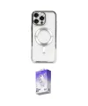 ieg™ iPhone 16 Pro Kılıf Nova Işık Özel Seri - Siyah Bilvis 5in1 3D Magic Cam Ekran Koruyucu