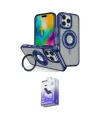 ieg™ iPhone 16 Pro Kılıf Nova Minimal Serisi - Siyah Bilvis 5in1 5D Magic Hayalet Cam Ekran Koruyucu