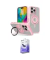 ieg™ iPhone 16 Pro Kılıf Nova Minimal Serisi - Siyah Bilvis 5in1 5D Magic Hayalet Cam Ekran Koruyucu