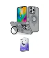 ieg™ iPhone 16 Pro Kılıf Nova Minimal Serisi - Siyah Bilvis 5in1 5D Magic Hayalet Cam Ekran Koruyucu