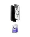ieg™ iPhone 16 Pro Kılıf Pusula Form Serisi - Siyah Bilvis 5in1 5D Magic Hayalet Cam Ekran Koruyucu