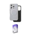 ieg™ iPhone 16 Pro Kılıf Pusula Işık Koleksiyonu - Siyah Bilvis 5in1 3D Magic Cam Ekran Koruyucu