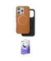 ieg™ iPhone 16 Pro Kılıf Pusula Işık Koleksiyonu - Siyah Bilvis 5in1 5D Magic Hayalet Cam Ekran Koruyucu