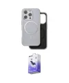 ieg™ iPhone 16 Pro Kılıf Pusula Işık Koleksiyonu - Siyah Bilvis 5in1 5D Magic Hayalet Cam Ekran Koruyucu