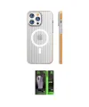 ieg™ iPhone 16 Pro Kılıf Pusula Minimal Koleksiyonu - Şeffaf 360 Full Body Arka Koruyucu