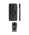 ieg™ iPhone 16 Pro Kılıf Pusula Minimal Koleksiyonu - Siyah 360 Mat Full Body Arka Koruyucu