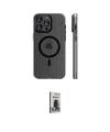 ieg™ iPhone 16 Pro Kılıf Pusula Minimal Koleksiyonu - Siyah Bilvis Hayalet Cam Ekran Koruyucu