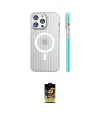 ieg™ iPhone 16 Pro Kılıf Pusula Minimal Koleksiyonu - Siyah Buffer Cam Ekran Koruyucu