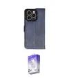 ieg™ iPhone 16 Pro Kılıf Siluet Işık Serisi - Siyah Bilvis 5in1 3D Magic Cam Ekran Koruyucu