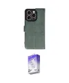 ieg™ iPhone 16 Pro Kılıf Siluet Işık Serisi - Siyah Bilvis 5in1 3D Magic Cam Ekran Koruyucu