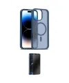 ieg™ iPhone 16 Pro Kılıf Siluet Minimal Prime - Siyah 3D Antistatik Hayalet Cam Ekran Koruyucu