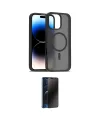 ieg™ iPhone 16 Pro Kılıf Siluet Minimal Prime - Siyah 3D Antistatik Hayalet Cam Ekran Koruyucu