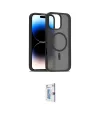 ieg™ iPhone 16 Pro Kılıf Siluet Minimal Prime - Siyah Bilvis 0.18mm Plus Cam Ekran Koruyucu