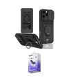 ieg™ iPhone 16 Pro Kılıf Vadi Form Prime - Siyah Bilvis 5in1 5D Magic Hayalet Cam Ekran Koruyucu